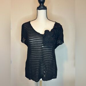 Moschino Cheap And Chic Beaded Crochet Evening Cardigan Women 10 Top Long Sleeve